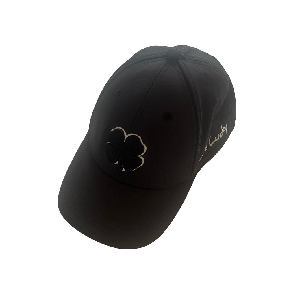 Black Clover Size L/XL Baseball Hat Cap Live Lucky Stretchy Clover Embroidered